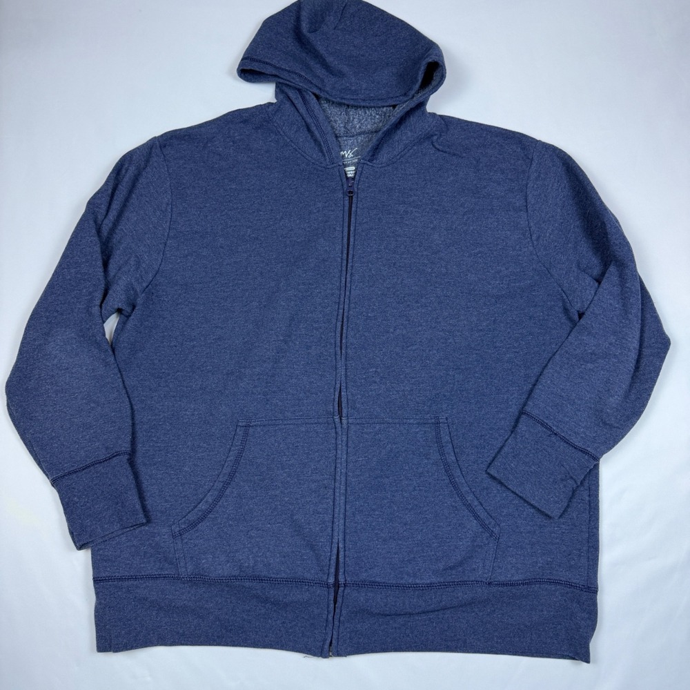 Just My Size Hoodie Womens 1X Blue Full Zip ComfortBlend EcoSmart Fleece
